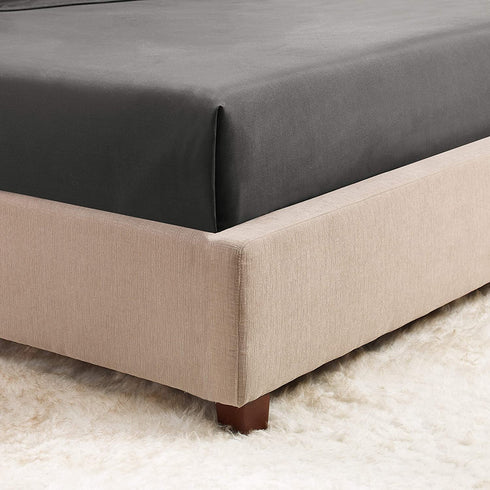 Empyrean Bedding Extra Deep Pocket Fitted Sheets - Bottom Sheets for Queen Size - from 18 Inches Up to 21 Inches Extra Deep Pocket Queen Fitted Sheets - Fitted Bed Sheets only (Queen Charcoal Grey)