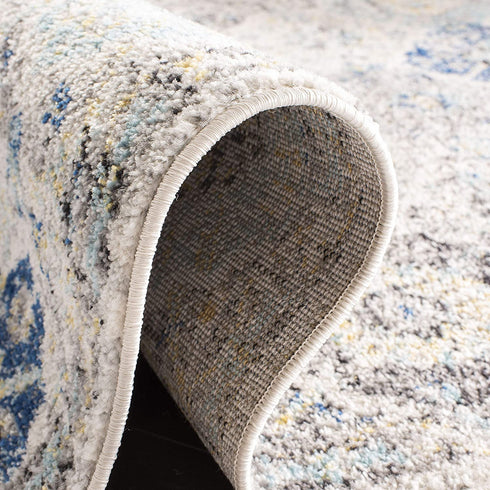 SAFAVIEH Madison Collection MAD611A Boho Chic Floral Medallion Trellis Distressed Non-Shedding Living Room Bedroom Accent Rug, 2'3" x 4', Ivory / Aqua