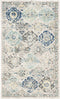 SAFAVIEH Madison Collection MAD611A Boho Chic Floral Medallion Trellis Distressed Non-Shedding Living Room Bedroom Accent Rug, 2'3" x 4', Ivory / Aqua