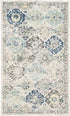 SAFAVIEH Madison Collection MAD611A Boho Chic Floral Medallion Trellis Distressed Non-Shedding Living Room Bedroom Accent Rug, 2'3" x 4', Ivory / Aqua