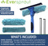 EVERSPROUT Swivel Squeegee and Microfiber Window Scrubber Combo | 2-in-1 Window & Glass Cleaning Tool | Adjustable to Clean from Multiple Angles | Includes 10-Inch Squeegee Blade (No Pole)