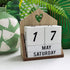 Wooden Calendar Block, Perpetual Desk Calendar, Date Block, for Desk, Office, Home Decor, 4.7x2.4x5.7 inches HOCHIZE