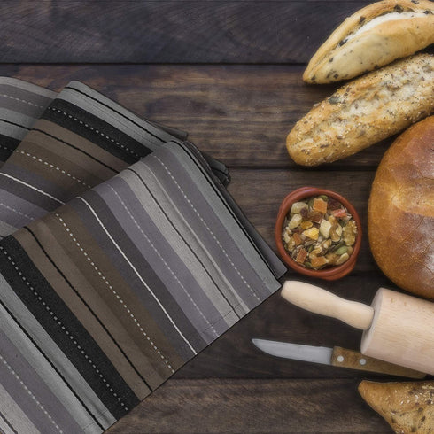 Urban Villa Kitchen Towels, Cuisine stripes,Premium Quality,100% Cotton Dish Towels,Mitered Corners,Ultra Soft (Size: 20X30 Inch),Grey Multi, Highly Absorbent Bar Towels & Tea Towels - (Set of 6)