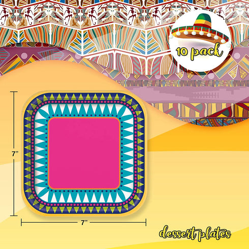 Unique Boho Fiesta Dinnerware Bundle | Plates, Napkins | Birthday Party Decor, Baby Shower Decorations, Bohemian Wedding