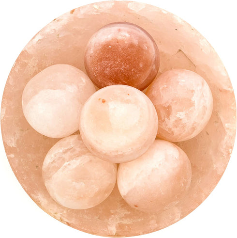 Rakaposhi Natural Himalayan Salt Ball Bowl Lamp, Authentic Stone Mineralamp, Premium Quality Wood Base with Dimmer Switch