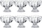 KMwares 6PCs Set 5.6oz Small Cute Footed Tulip Clear Glass Dessert Bowls/Cups - Perfect for Dessert, Sundae, Ice Cream, Fruit, Salad, Snack, Cocktail, Condiment, Trifle and Christmas Holiday Party