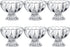 KMwares 6PCs Set 5.6oz Small Cute Footed Tulip Clear Glass Dessert Bowls/Cups - Perfect for Dessert, Sundae, Ice Cream, Fruit, Salad, Snack, Cocktail, Condiment, Trifle and Christmas Holiday Party