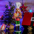 Ornativity Christmas Chef Nutcracker Figure Wooden Chef Hat Nutcracker with Gingerbread Man and House Holiday Decoration
