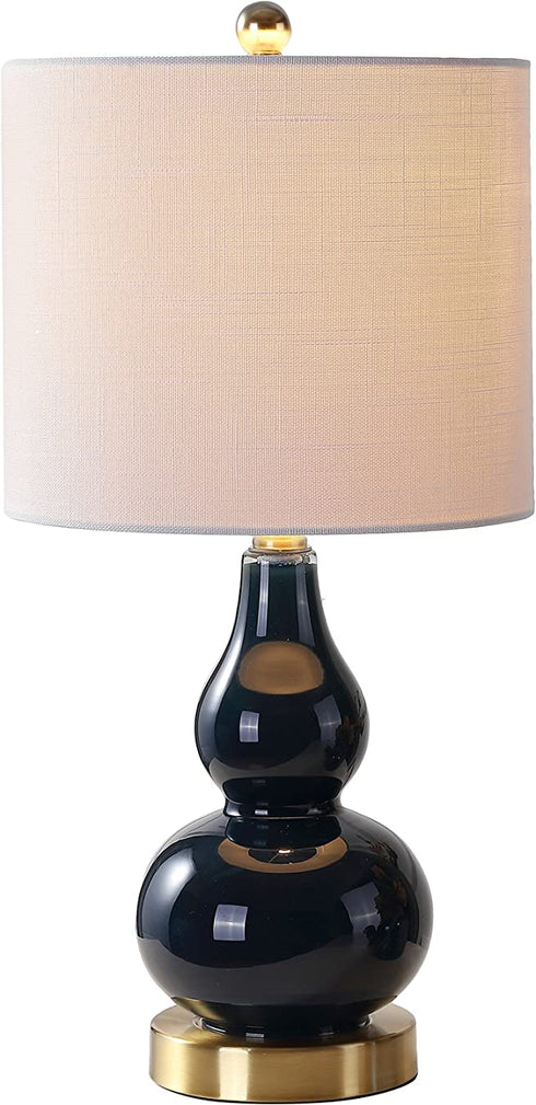 JONATHAN Y JYL1028F Anya 20.5" Mini Glass LED Lamp Transitional,Glam,Midcentury for Bedroom, Living Room, Office, College Dorm, Coffee Table, Bookcase, 1, Navy