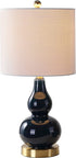 JONATHAN Y JYL1028F Anya 20.5" Mini Glass LED Lamp Transitional,Glam,Midcentury for Bedroom, Living Room, Office, College Dorm, Coffee Table, Bookcase, 1, Navy