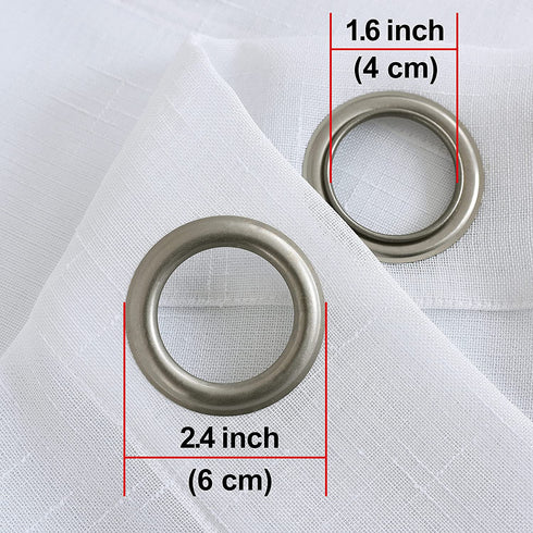 RNDRSSE Sheer Curtains Faux Linen Semi Voile Light Filtering Drapes Pair for Bedroom Living Room, Set of 2 Grommet Top Window Curtain Panels (Each 54 x 84 Inch, White)
