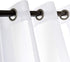 RNDRSSE Sheer Curtains Faux Linen Semi Voile Light Filtering Drapes Pair for Bedroom Living Room, Set of 2 Grommet Top Window Curtain Panels (Each 54 x 84 Inch, White)