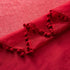 MISS SELECTEX Linen Look Pom Pom Tasseled Sheer Curtains - Rod Pocket Voile Semi-Sheer Curtains for Living and Bedroom, Set of 2 Curtain Panels (52 x 84 inch, True Red)