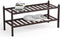 BAMEOS 2-Tier Shoe Rack,Bamboo Stackable Shoe shelf Storage Organizer,27.2"x11"x13.2" For Entryway, Hallway, and Closet