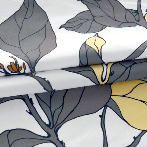 DriftAway Ryan Sketch Flower Floral Branch Leaves Lined Thermal Insulated Window Curtain Valance Rod Pocket 52 Inch by 18 Inch Plus 2 Inch Header Yellow Gray 1 Pack