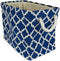 DII Polyester Container with Handles, Lattice Storage Bin, Large, Navy Lattice