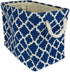DII Polyester Container with Handles, Lattice Storage Bin, Large, Navy Lattice