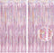 BRAVESHINE 2 Pack 3.2 ft x 8.2 ft Tinsel Foil Fringe Curtains Metallic Photo Booth Backdrops Party Supplies for Birthday Wedding Christmas Bridal Shower Bachelorette Holiday Decorations - Light Pink