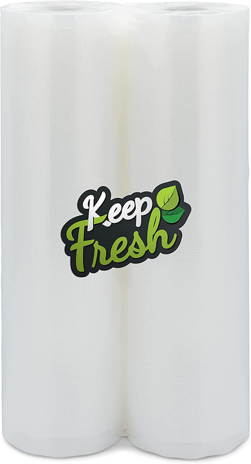 Keep Fresh Food Vacuum Sealer Rolls (11" x 50', 2 Rolls), 3.5mil Food Storage Bags for Sous Vide and Freezer Storage, Food Saver Rolls (100 Feet)