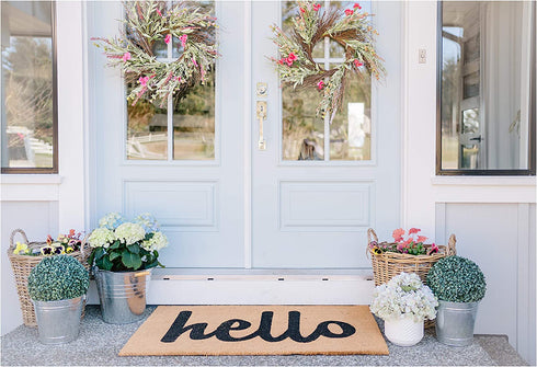 Calloway Mills 100341729NBS Script Hello Doormat Natural/Black, 17" x 29"