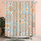 Boho Shower Curtain Orange Floral Mandala Flower Paisley Bohemian Shower Curtains for Bthroom, Orange Blue and Teal, 72" x 72"