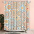 Boho Shower Curtain Orange Floral Mandala Flower Paisley Bohemian Shower Curtains for Bthroom, Orange Blue and Teal, 72" x 72"