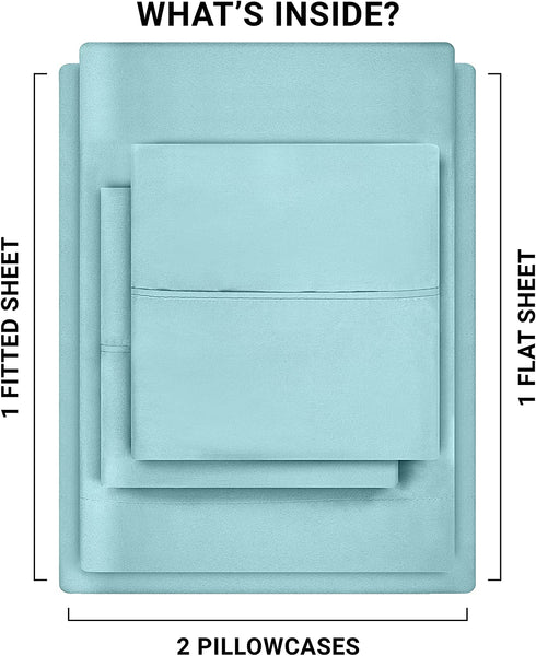 Utopia Bedding Full Bed Sheets Set - 4 Piece Bedding - Brushed Microfiber - Shrinkage and Fade Resistant - Easy Care (Full, Spa Blue)