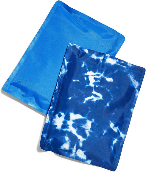 Cool Coolers by Fit + Fresh, Reusable Soft Ice Packs for Baby Bags, Flexible Bottle Ice Pack & Breastfeeding Essentials, Perfect for Breastmilk Storage, 2PK, Blue Tie Dye