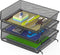 3-Pack Stackable Wide Entry Desk File Document Letter Tray, Black