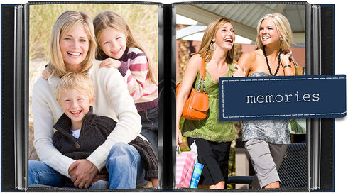 Pioneer Photo Albums EXP-57/BM 36-Pocket 5 by 7-Inch Embroidered "Memories" Strap Sewn Leatherette Cover Photo Album, Mini, Blue