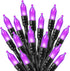 Minetom Halloween String Lights Outdoor, 33Feet 100 LED Waterproof Christmas Lights with 8 Lighting Modes for Halloween Garden Party Christmas Xmas Tree Lights Decor(Purple)