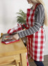 DII Buffalo Check Kitchen Collection, Classic Farmhouse Chef Apron, One Size, Red & White