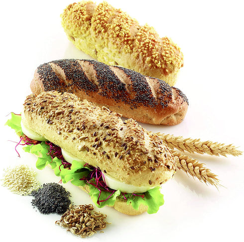 Silikomart 3D Mould Mini Baguette 20.4 x 30.8 x 2.8 cm Grey