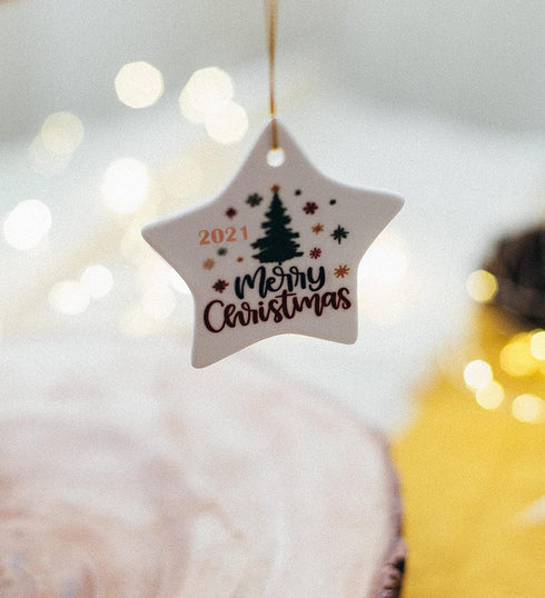 Heart's Sign Ceramic First Christmas in New Home Ornament 2021 | Xmas New Homeowner | New Home Gifts for Home | Our First Apartment Ornament 2021 | New House Gifts for Newlyweds Home