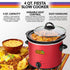 Taco Tuesday 4-Quart Fiesta Slow Cooker With Tempered Glass Lid, Cool-Touch Handles, Removable Round Ceramic Pot, Red