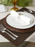 DII 100% Cotton Basic Ribbed Placemat Set, Dark Brown, 13x19, 6 Piece