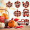 24 Pieces Thanksgiving Buffalo Plaid Ornament Wooden Hanging Sign Hanging Wishes Craft for Fall Harvest Wall Decoration 6 Styles Pumpkin Turkey Truck (Orange and Black) (Orange and Black, 24)
