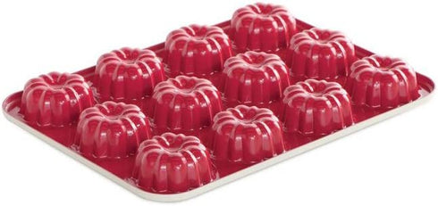 Nordic Ware 12-Cavity Mini Bundt Cupcake Pan, Colors Vary