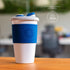 Mr.Cuppie 16oz Reusable Coffee Cups with Lids ,Dishwasher and Microwave Friendly Cup, Travel Coffee Mug Silicone Sleeve ,Portable To Go Coffee Mug (Space Blue)