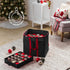 Premium Carrying Christmas Ornament storage Box with Clear Lid, 3" Compartment, Contains 5 Trays, Keeps 100 Holiday Ornaments & Xmas Accessories, Made Of Tear Proof Made Of 600D Oxford Fabric
