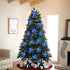 15 PCS Christmas Glitter Artificial Poinsettia Flowers Artificial Wedding Flowers Decorations Xmas Tree Ornaments with Clips (Blue)