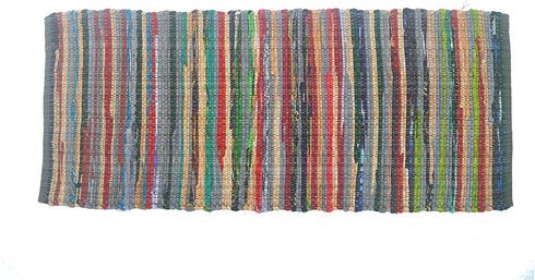Chardin Home - Eco Friendly 100% Recycled Cotton Colorful Chindi Runner Area Rug - 2'x5'