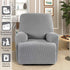 Recliner Cover 4-Pieces, TAOCOCO Recliner Stretch Sofa Slipcover Recliner Cover 1 Seater Couch Protector Soft Furniture Protector Covers with Elastic Chair Covers Jacquard Pattern (Dusty Grey)