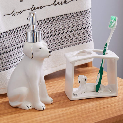 SKL Home by Saturday Knight Ltd. Fur Ever Friends Toothbrush Holder, White