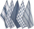 DII Assorted Woven, Kitchen Dishtowel Set, 18x28, Stone Blue, 5 Piece