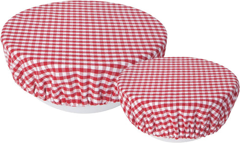 Now Designs Reusable Bowl Cover to Reduce Waste, Gingham - Large & Medium | Set of 2
