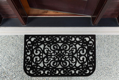 DII Rubber Doormats Collection All Weather, 18x30, Scroll Pin