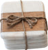 Creative Co-Op Marble & Acacia Wood, White & Natural, Set of 4 Coaster, 4"