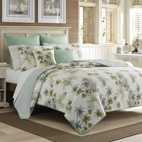 Tommy Bahama | Serenity Palm Collection | Sham - 100% Cotton, Soft & Cozy Bedding with Envelope Closure, Pre-Washed for Extra Comfort, Standard, Blue