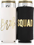 Bachelorette Party Decorations Slim Can Coolers - Bridal Party (Black Squad, 10)